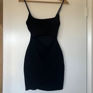 Black Mini Windsor Dress with Cut-Out